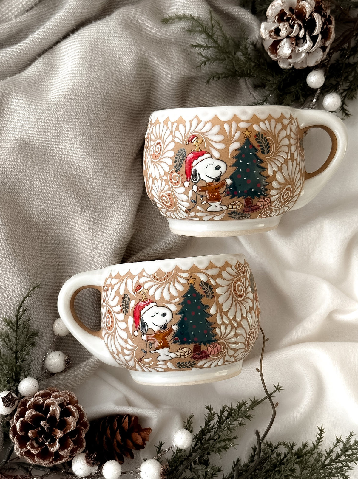 "Navidad Snoopy" Set de 2 Tazas PREVENTA (ENVÍOS 5 DIC)