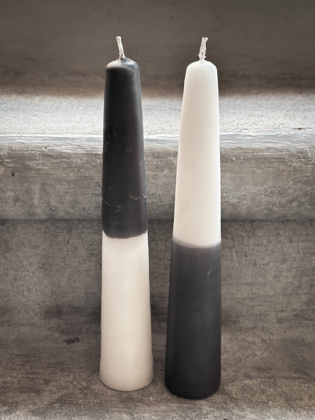 Juego de 2 velas cónicas Domino
