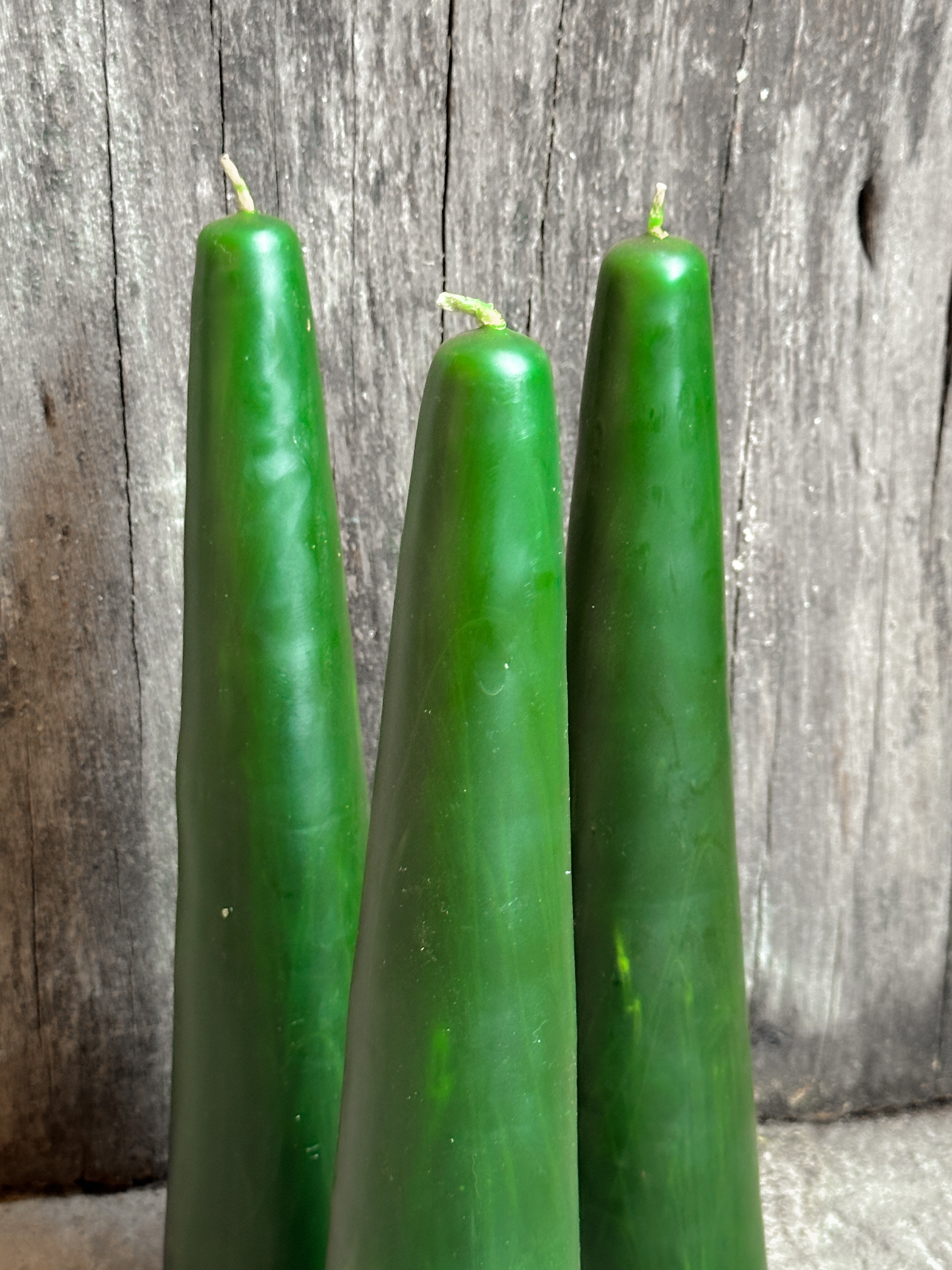 Juego de 3 velas cónicas de cera de abejas