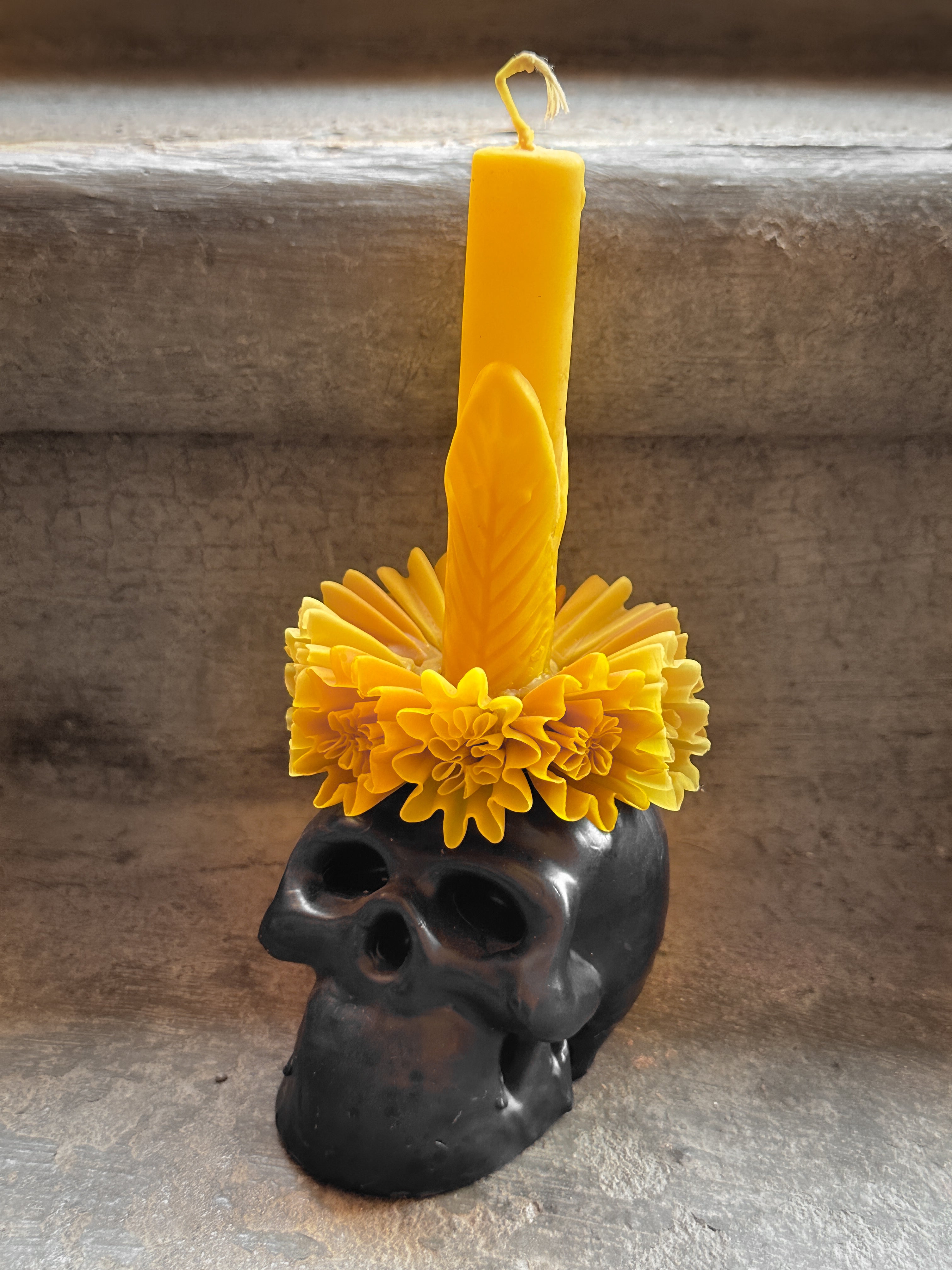 Vela de Cera de Abeja Catrina Floral