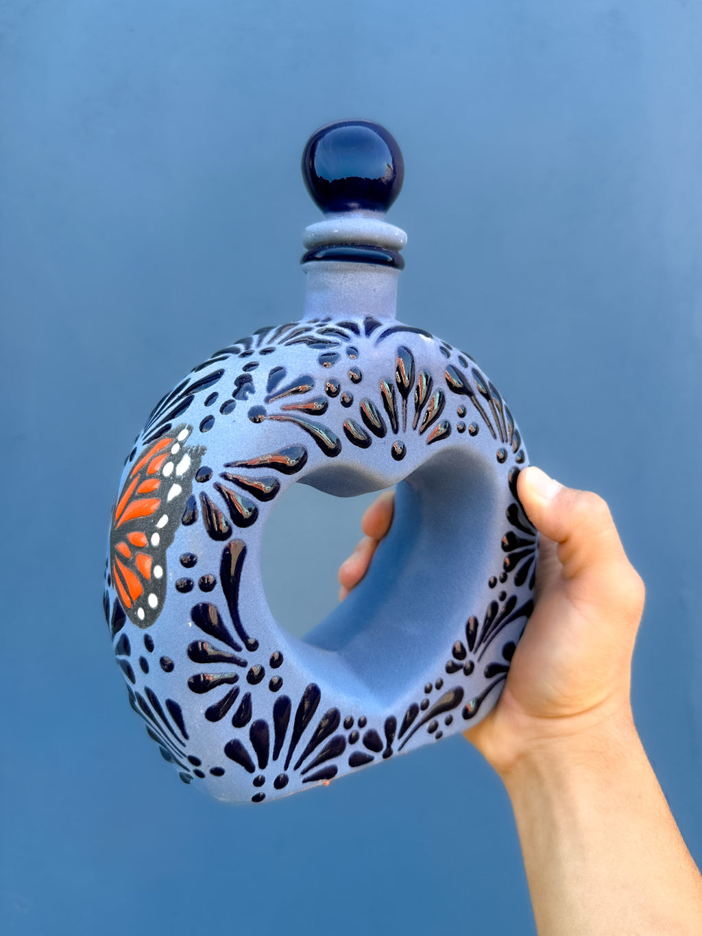 Licorera Corazón Mariposa Monarca Azul -  PREVENTA (6 a 12 SEMANAS)