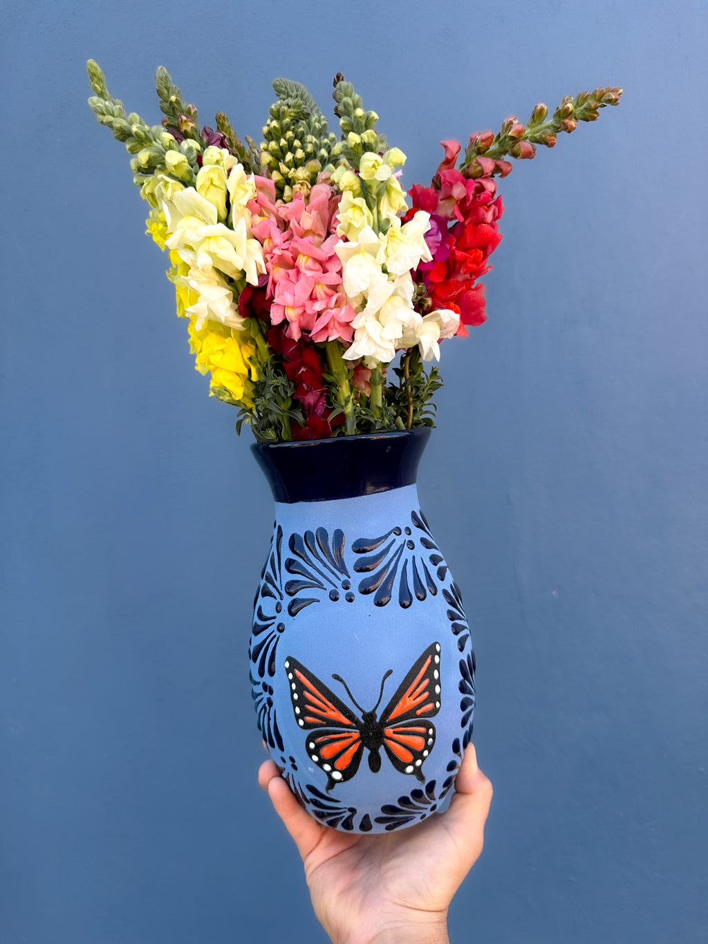 Florero Mariposa Monarca Azul -  PREVENTA (6 a 12 SEMANAS)