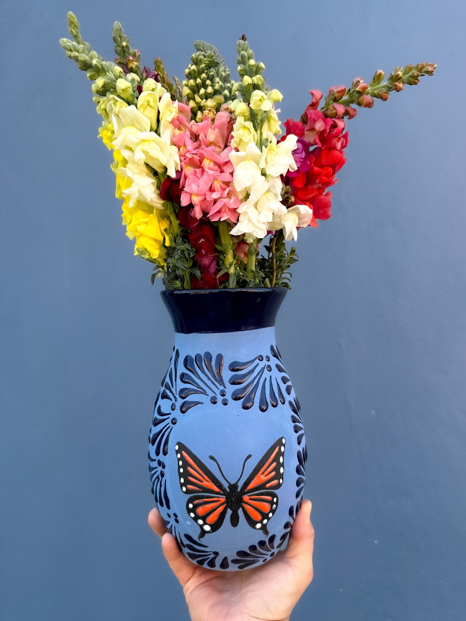 Florero Mariposa Monarca Azul -  PREVENTA (6 a 12 SEMANAS)