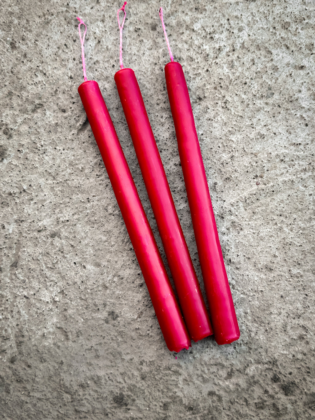 Juego de 3 velas de cera de abeja Rojas
