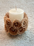 Veladora de cera de abeja floral