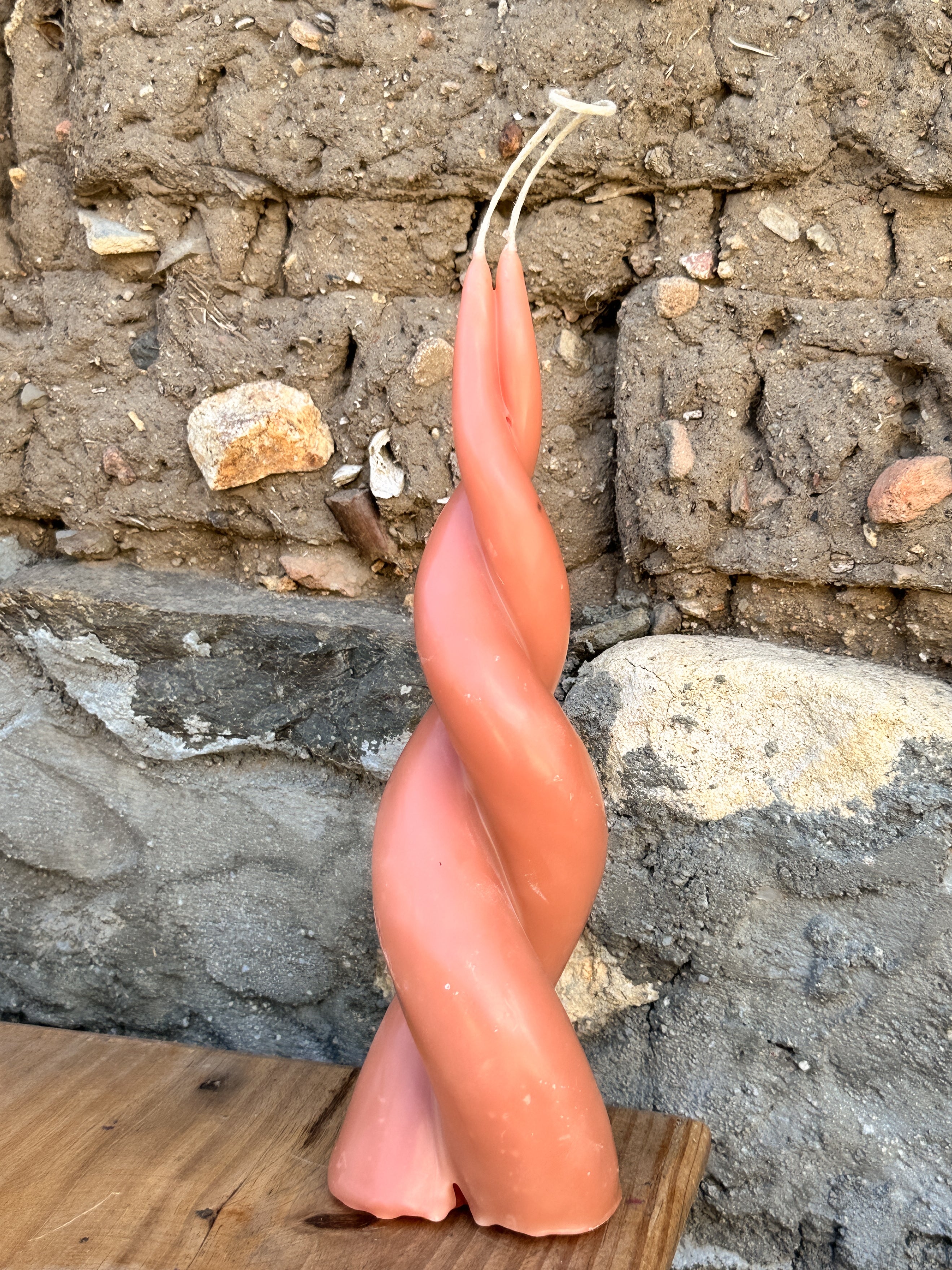 Lila Vela espiral de cera de abejas Rosa Suave