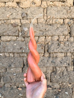 Lila Vela espiral de cera de abejas Rosa Suave