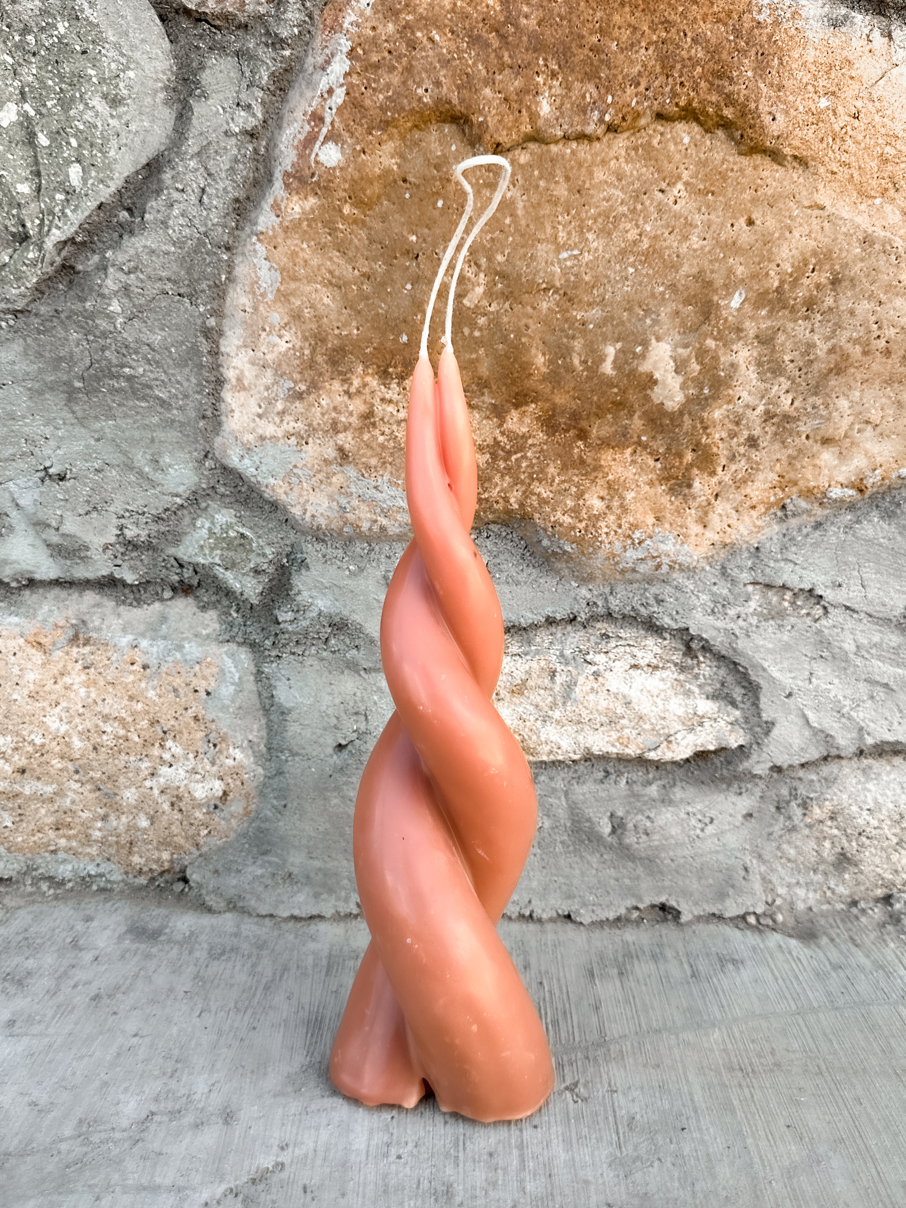 Lila Vela espiral de cera de abejas Rosa Suave