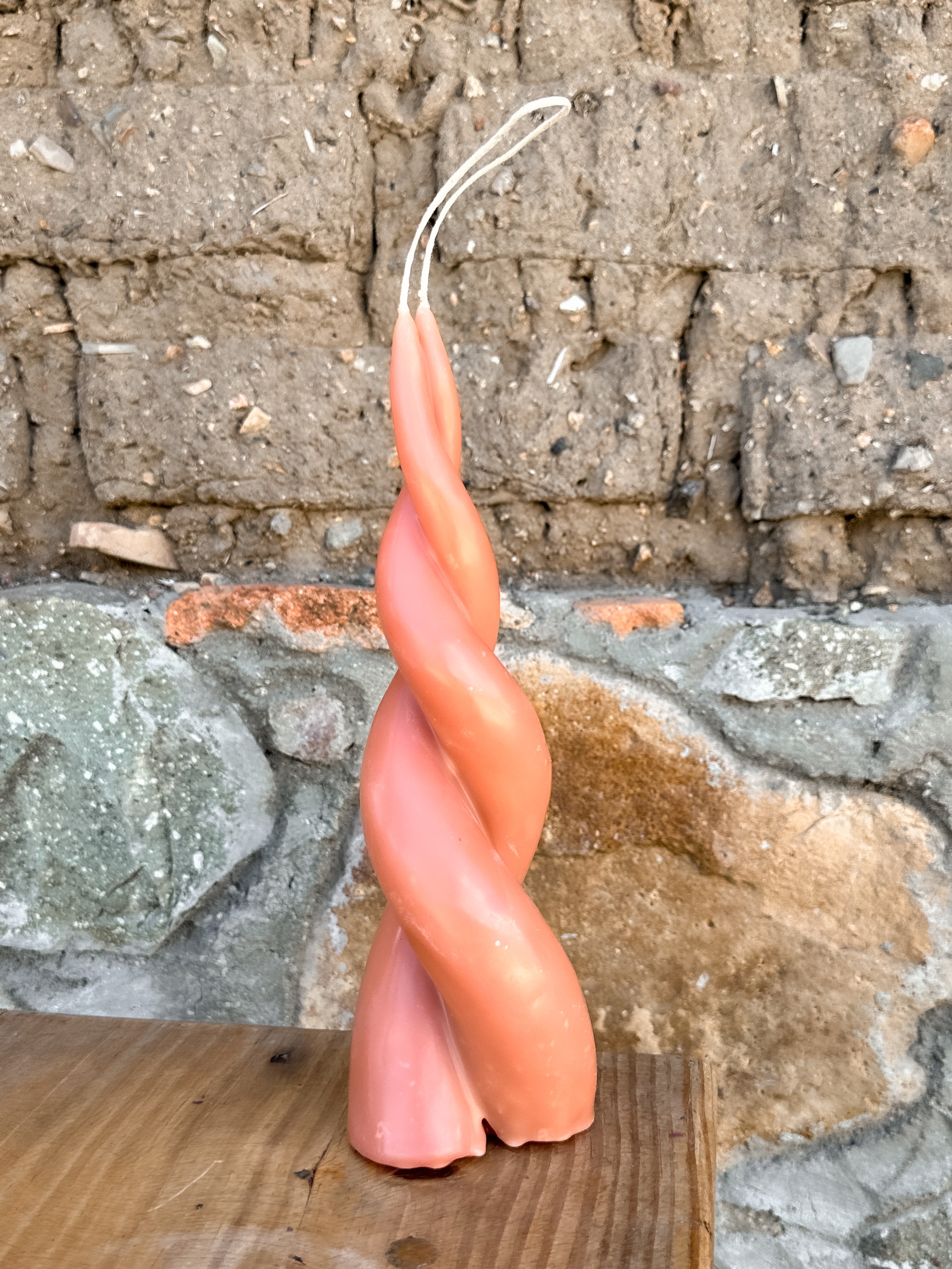 Lila Vela espiral de cera de abejas Rosa Suave