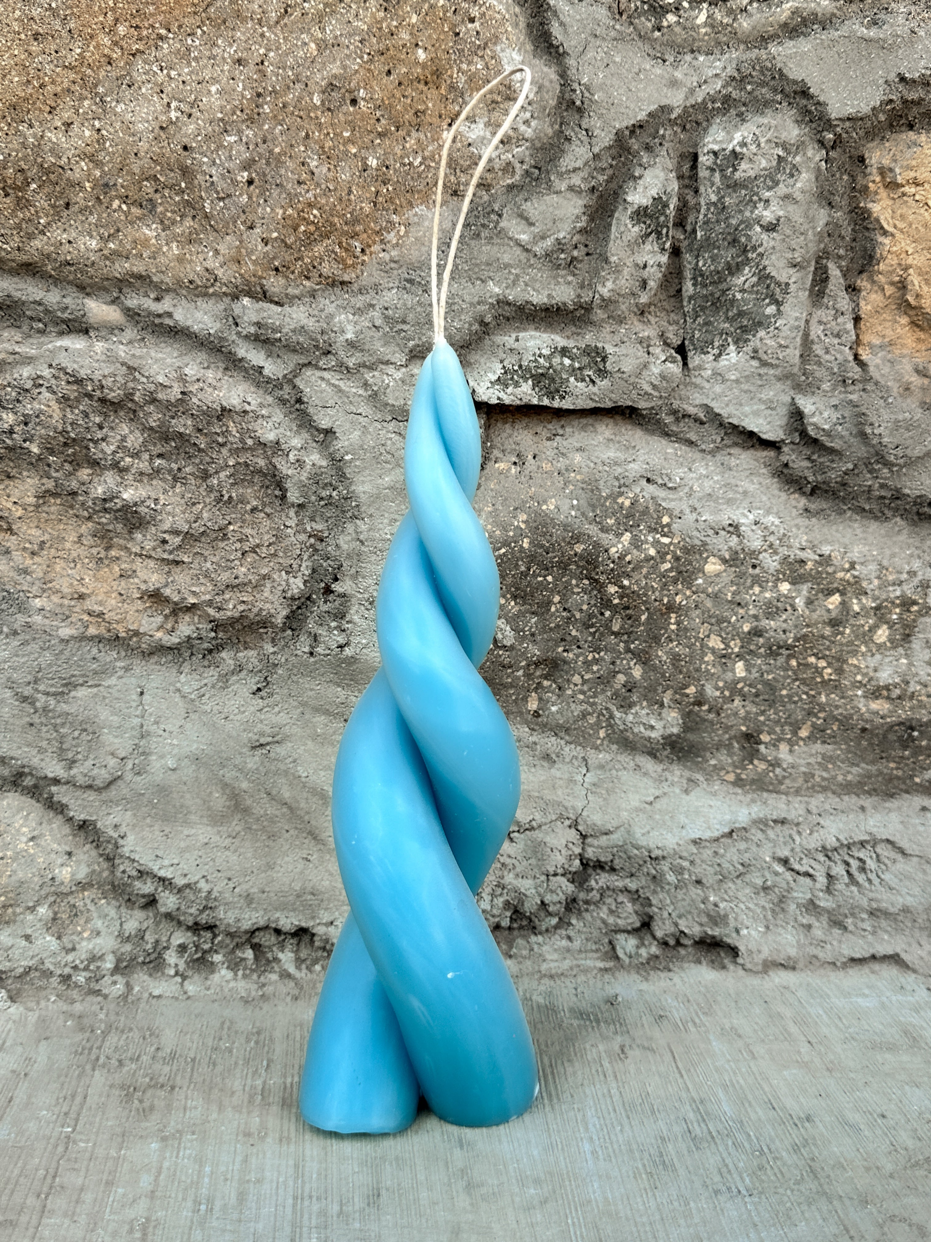 Lila Vela espiral de cera de abejas Azul Claro