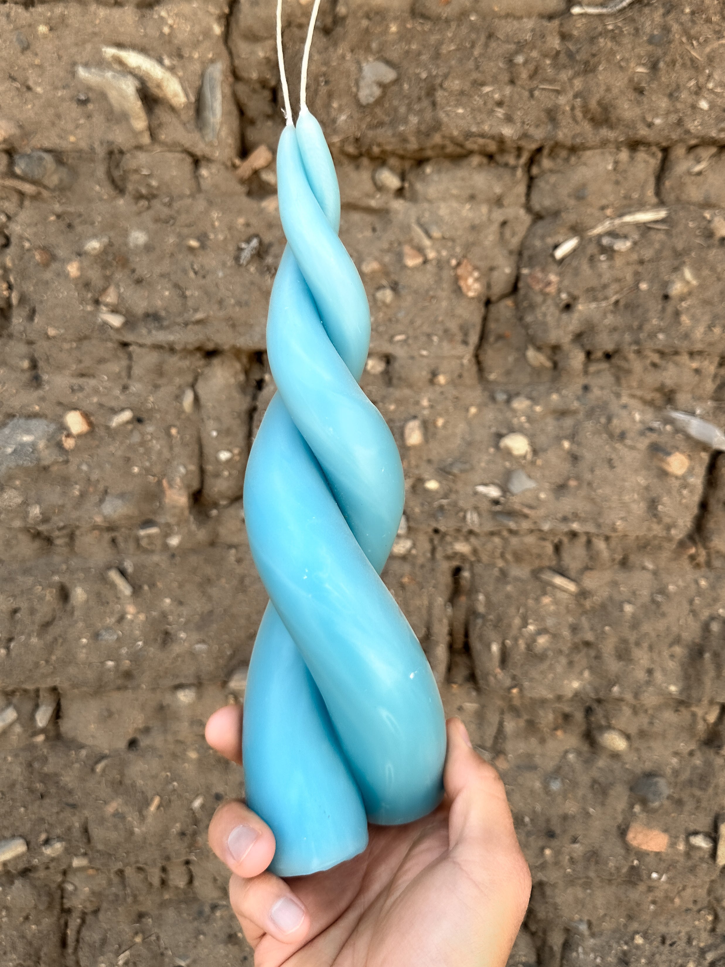 Lila Vela espiral de cera de abejas Azul Claro