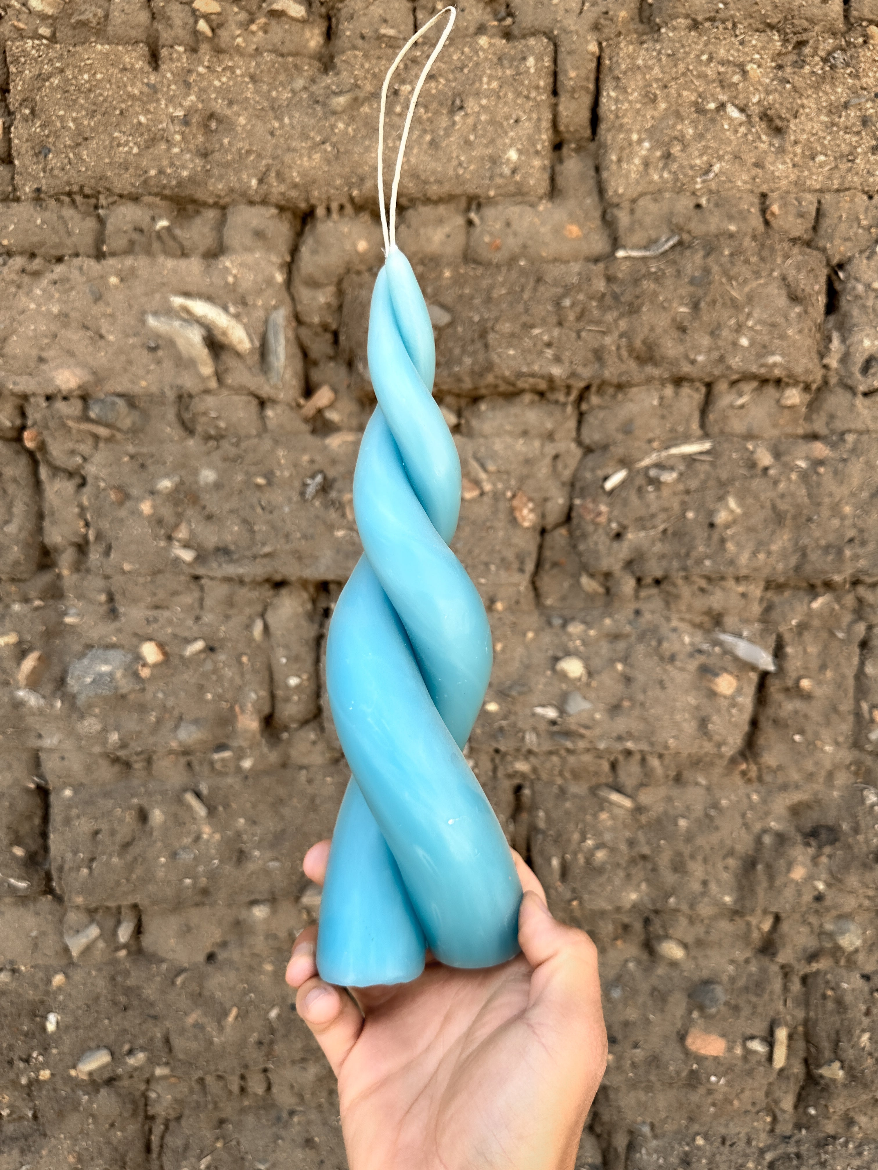 Lila Vela espiral de cera de abejas Azul Claro