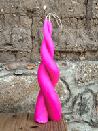 Lila Vela espiral de cera de abejas Rosa Brillante