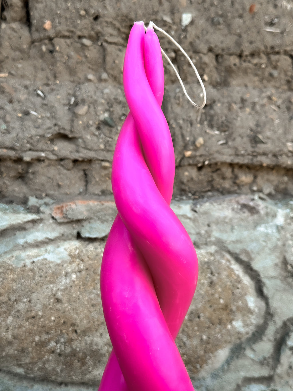Lila Vela espiral de cera de abejas Rosa Brillante