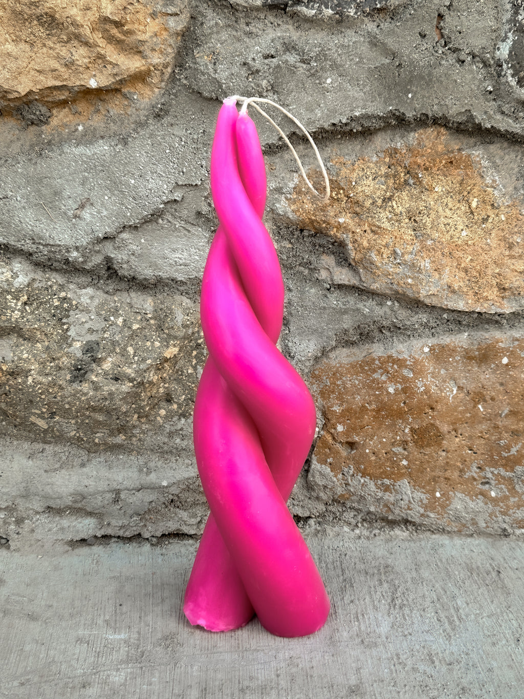 Lila Vela espiral de cera de abejas Rosa Brillante