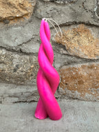 Lila Vela espiral de cera de abejas Rosa Brillante