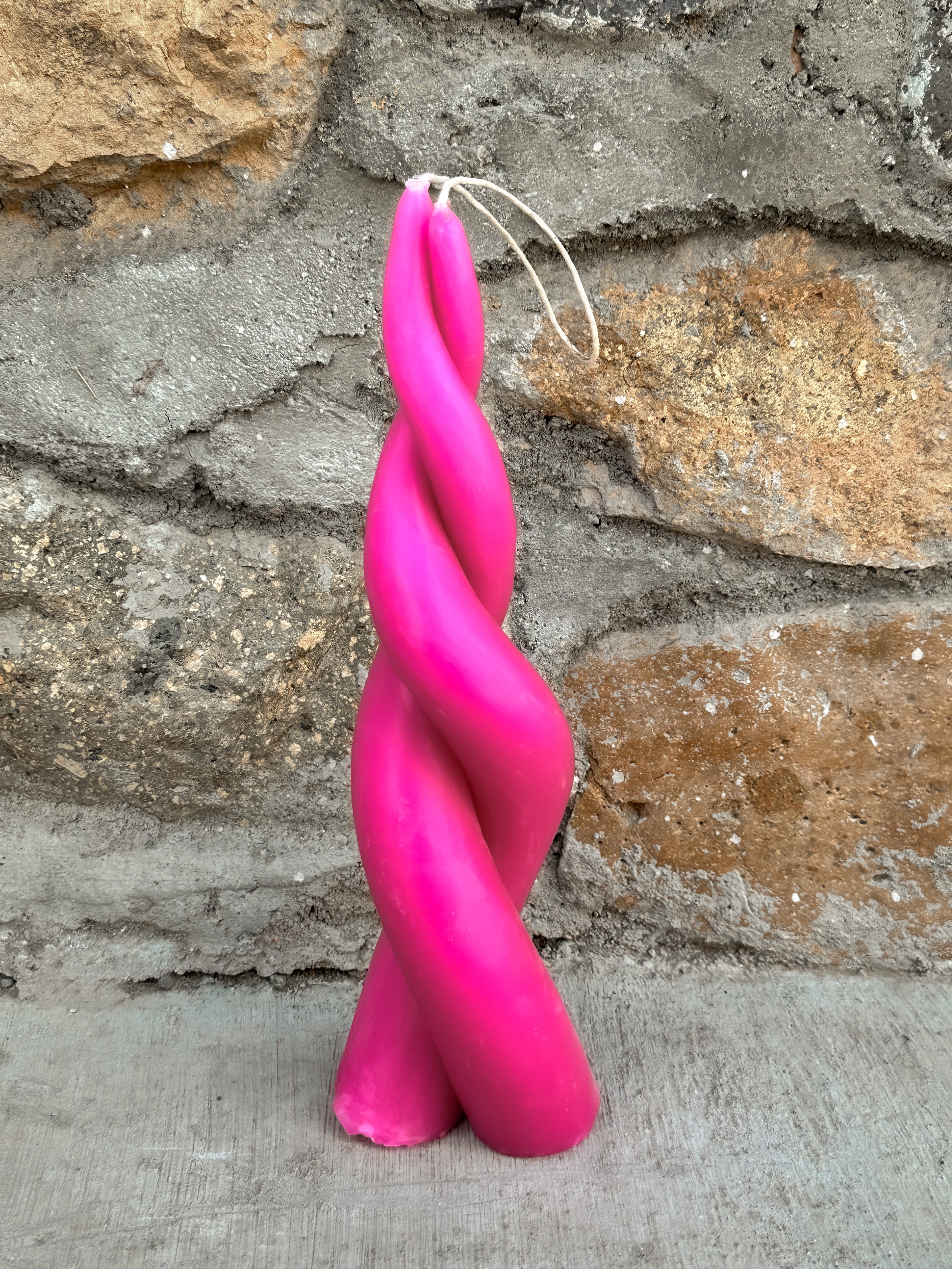 Lila Vela espiral de cera de abejas Rosa Brillante