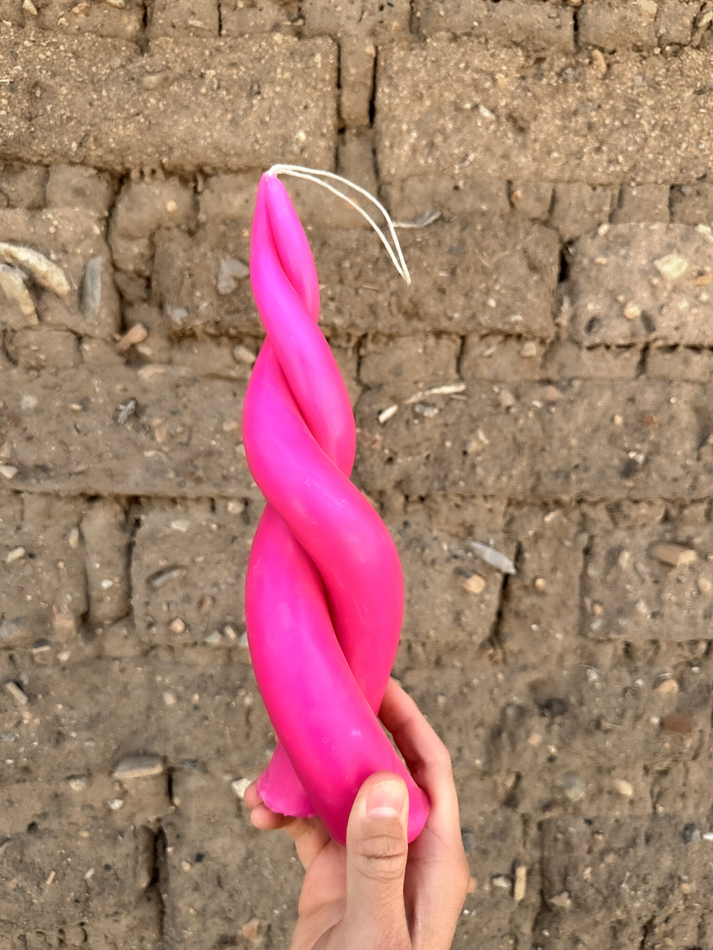 Lila Vela espiral de cera de abejas Rosa Brillante