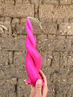 Lila Vela espiral de cera de abejas Rosa Brillante