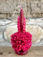 Amorcito Vela floral de cera de abeja Magenta