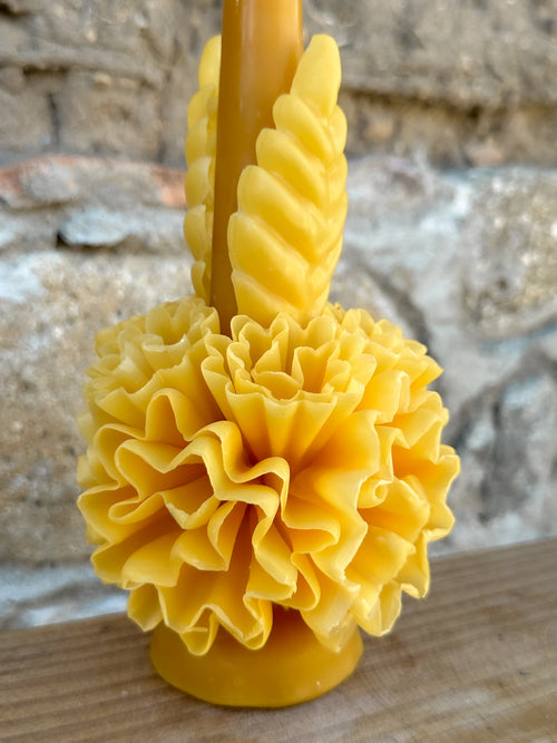 Amorcito Vela floral de cera de abeja Amarillo