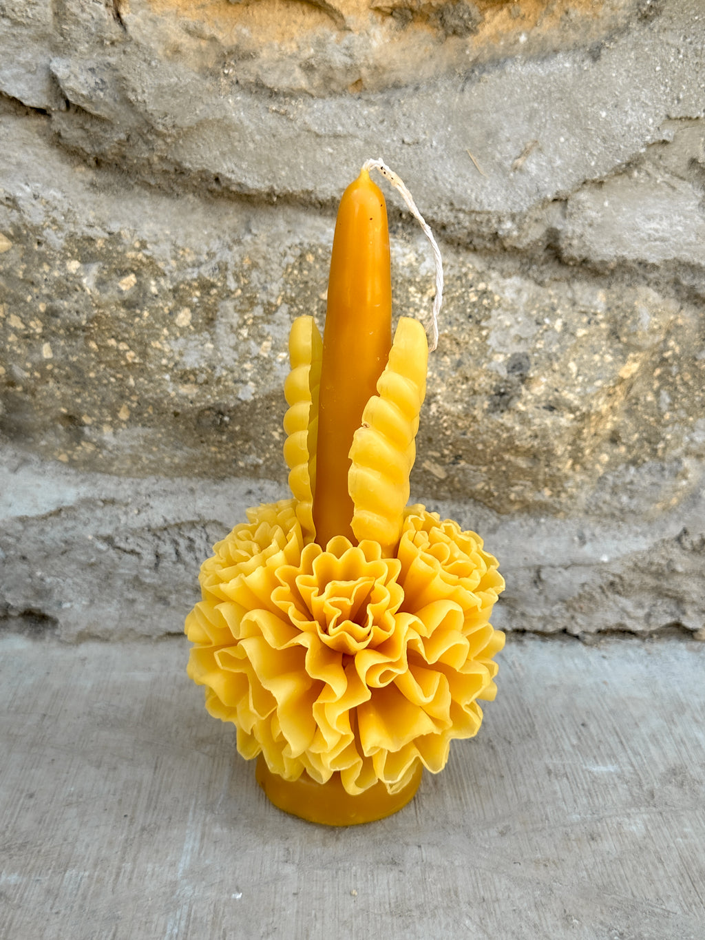 Amorcito Vela floral de cera de abeja Amarillo