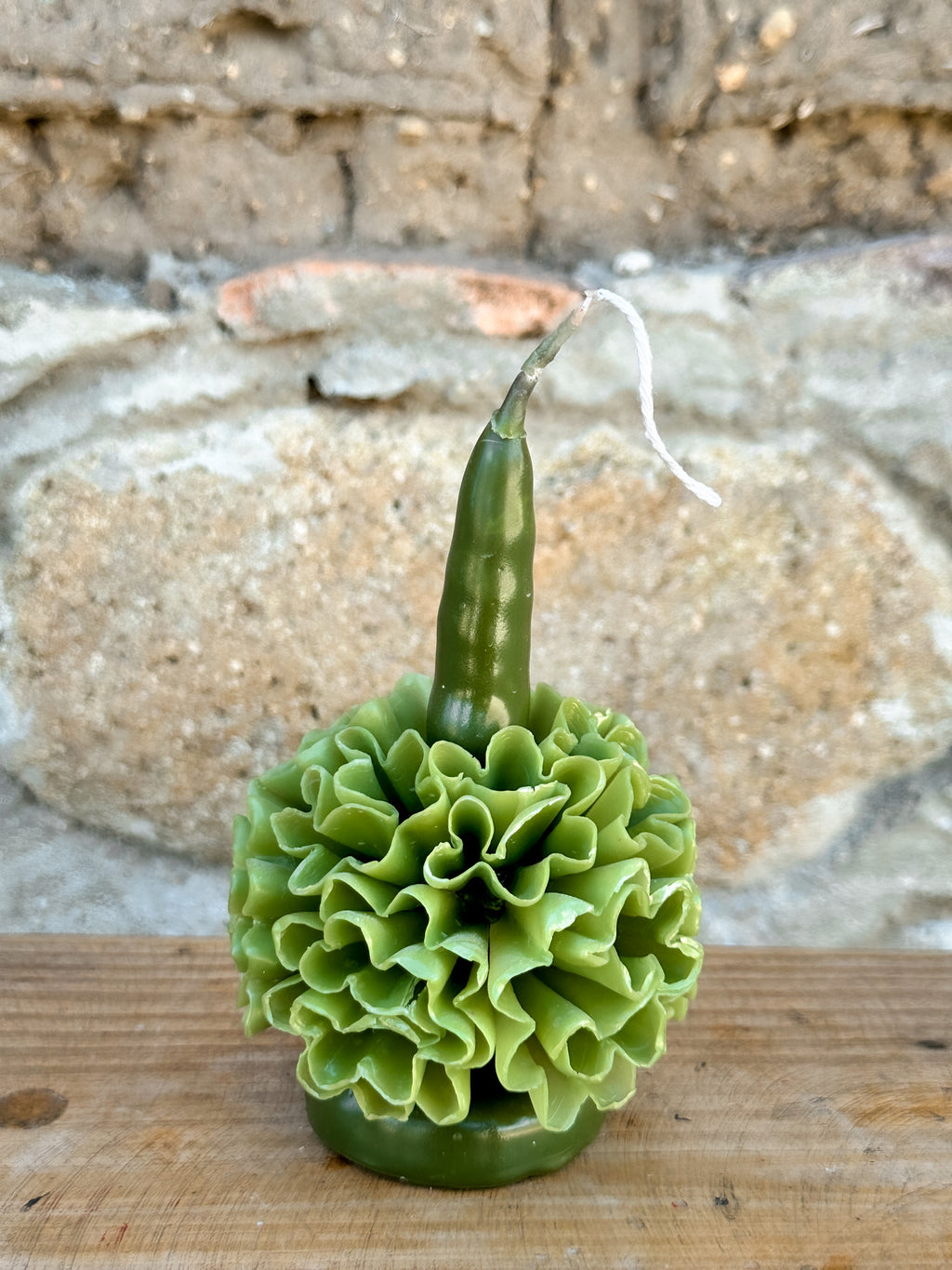 Amorcito Vela floral de cera de abeja Verde