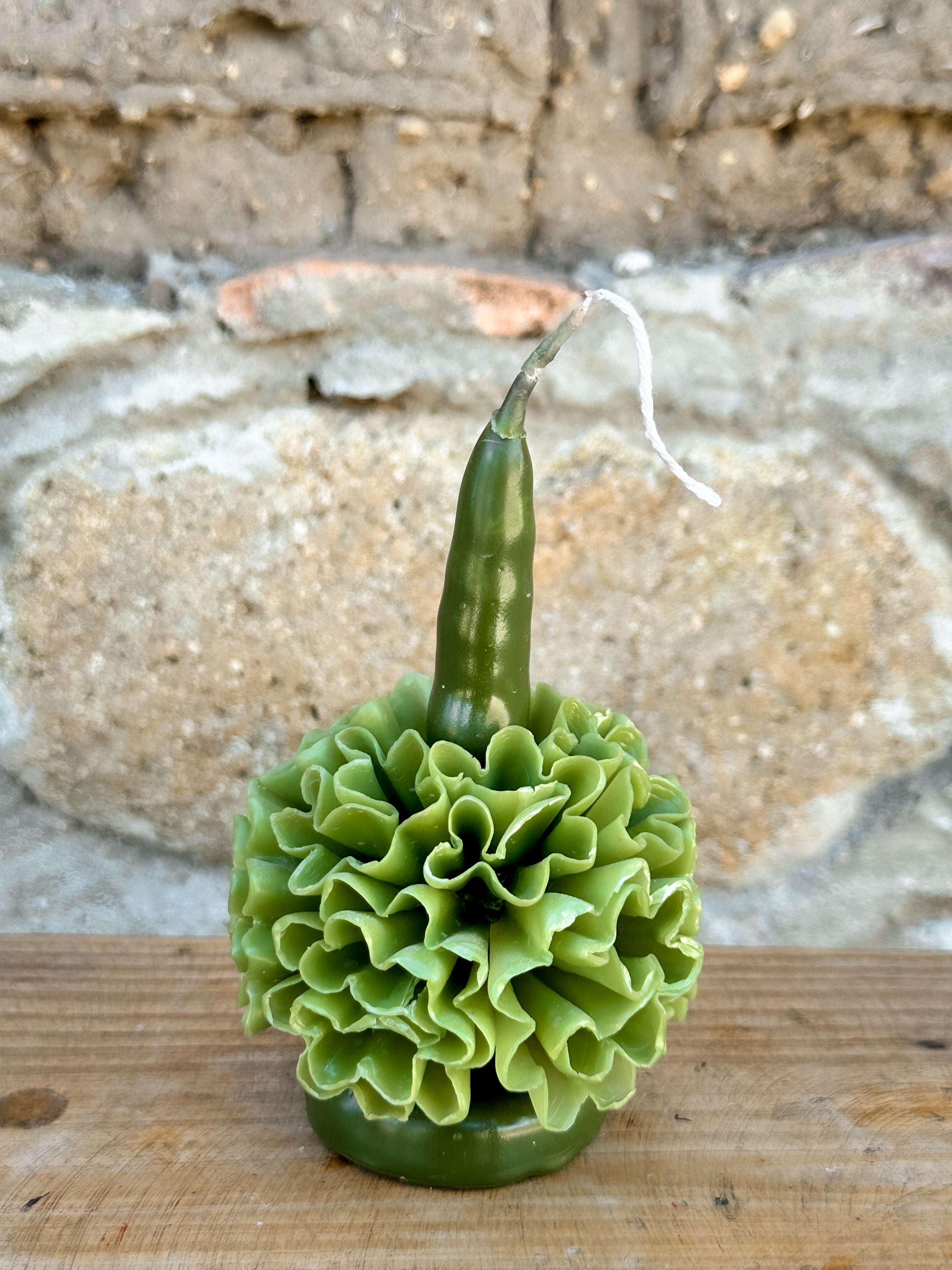 Amorcito Vela floral de cera de abeja Verde