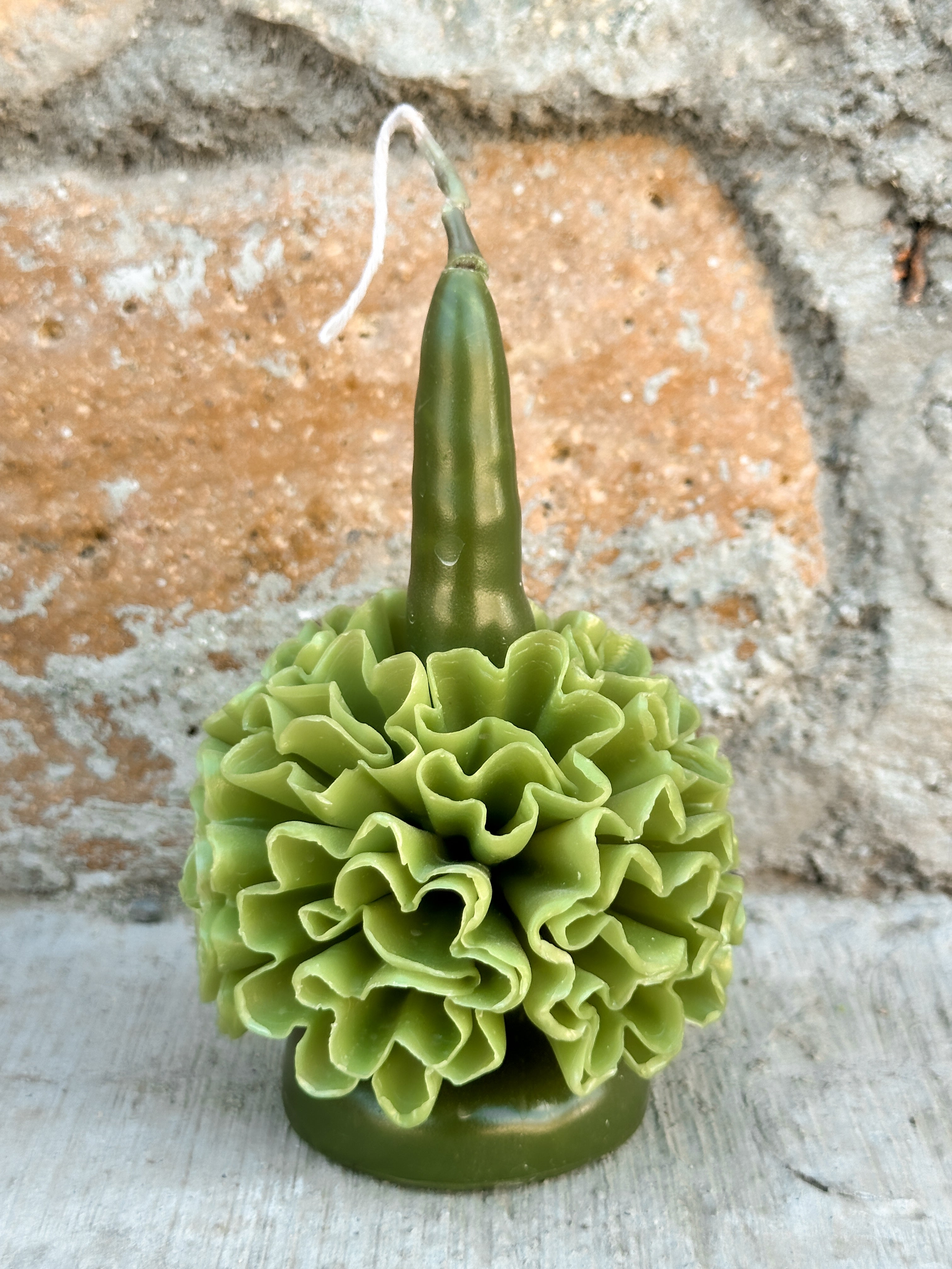 Amorcito Vela floral de cera de abeja Verde