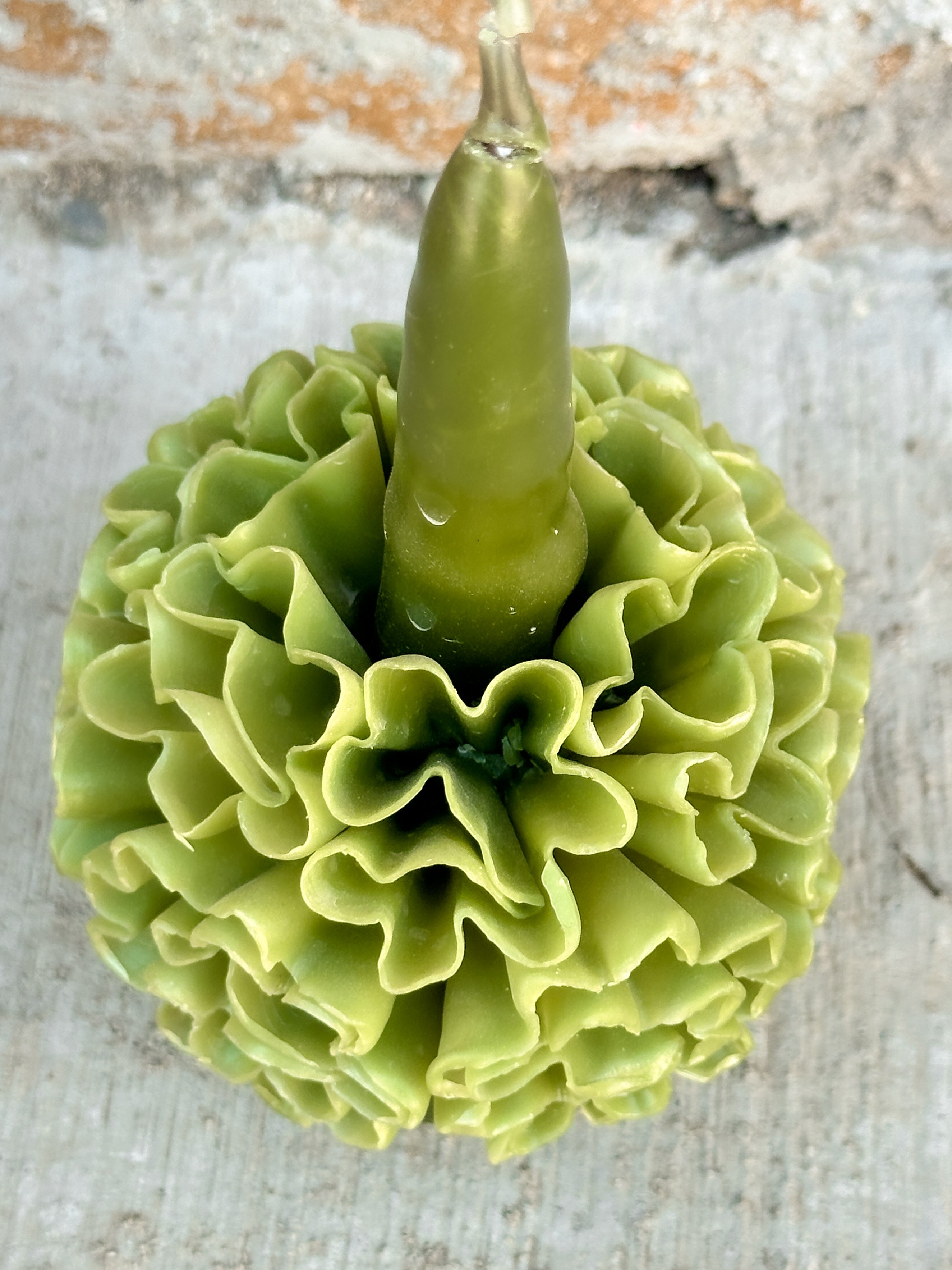 Amorcito Vela floral de cera de abeja Verde