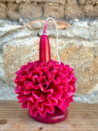 Amorcito Vela floral de cera de abeja Magenta