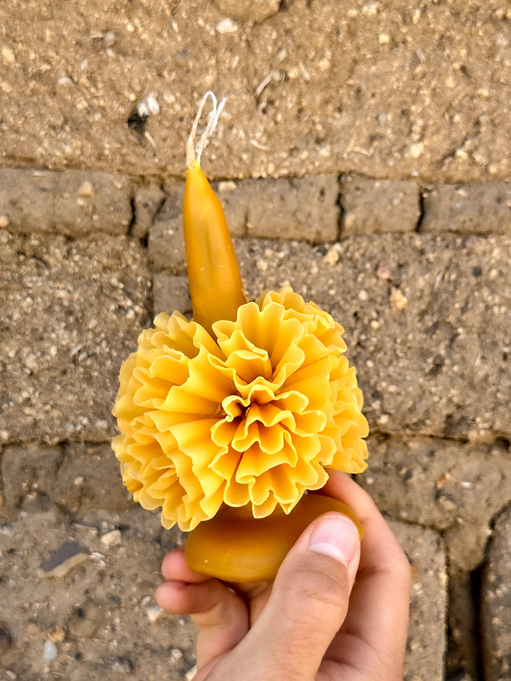 Vela floral de cera de abeja de Teotitlán Amarilla