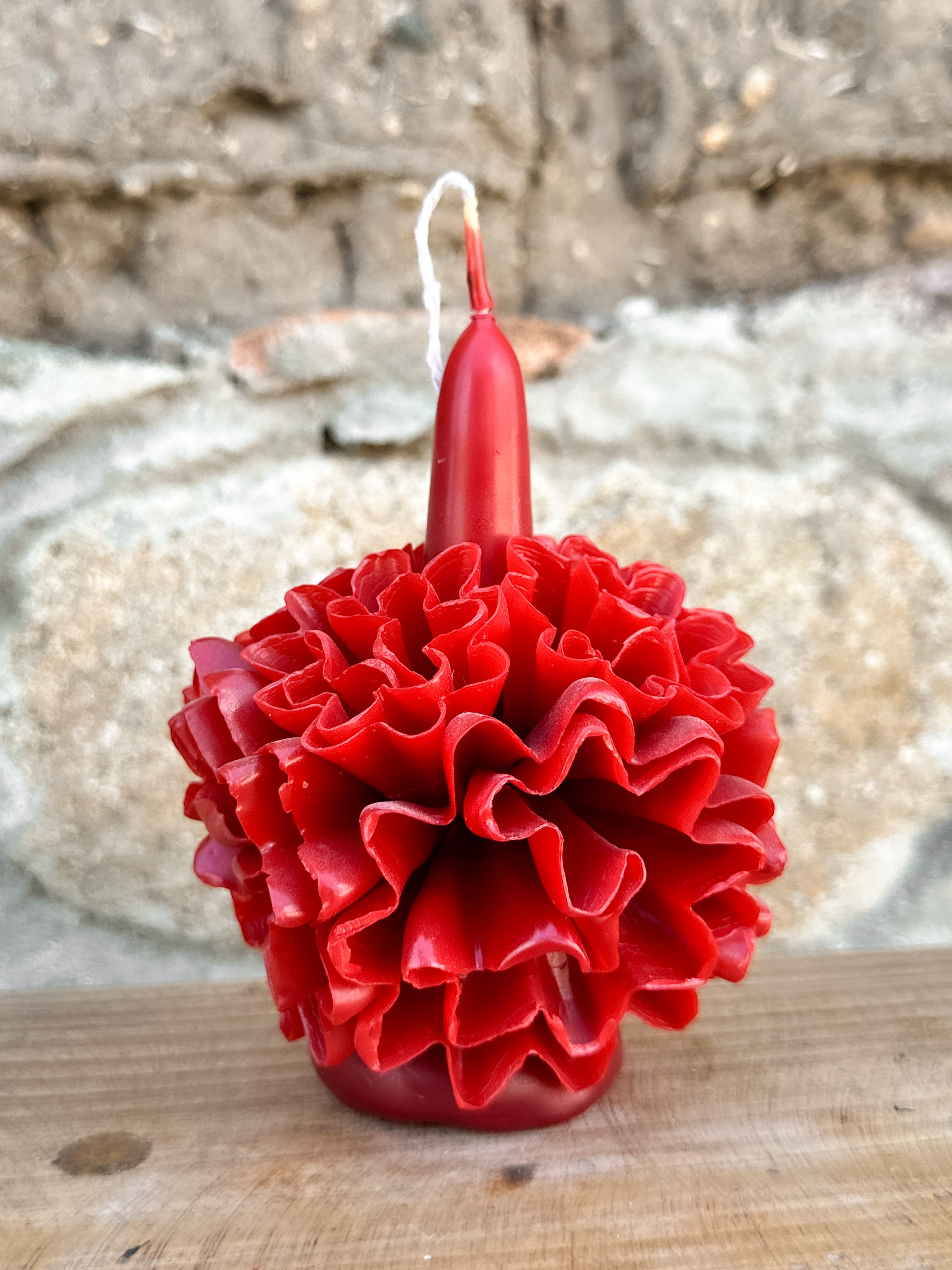 Vela floral de cera de abejas de Teotitlán Roja