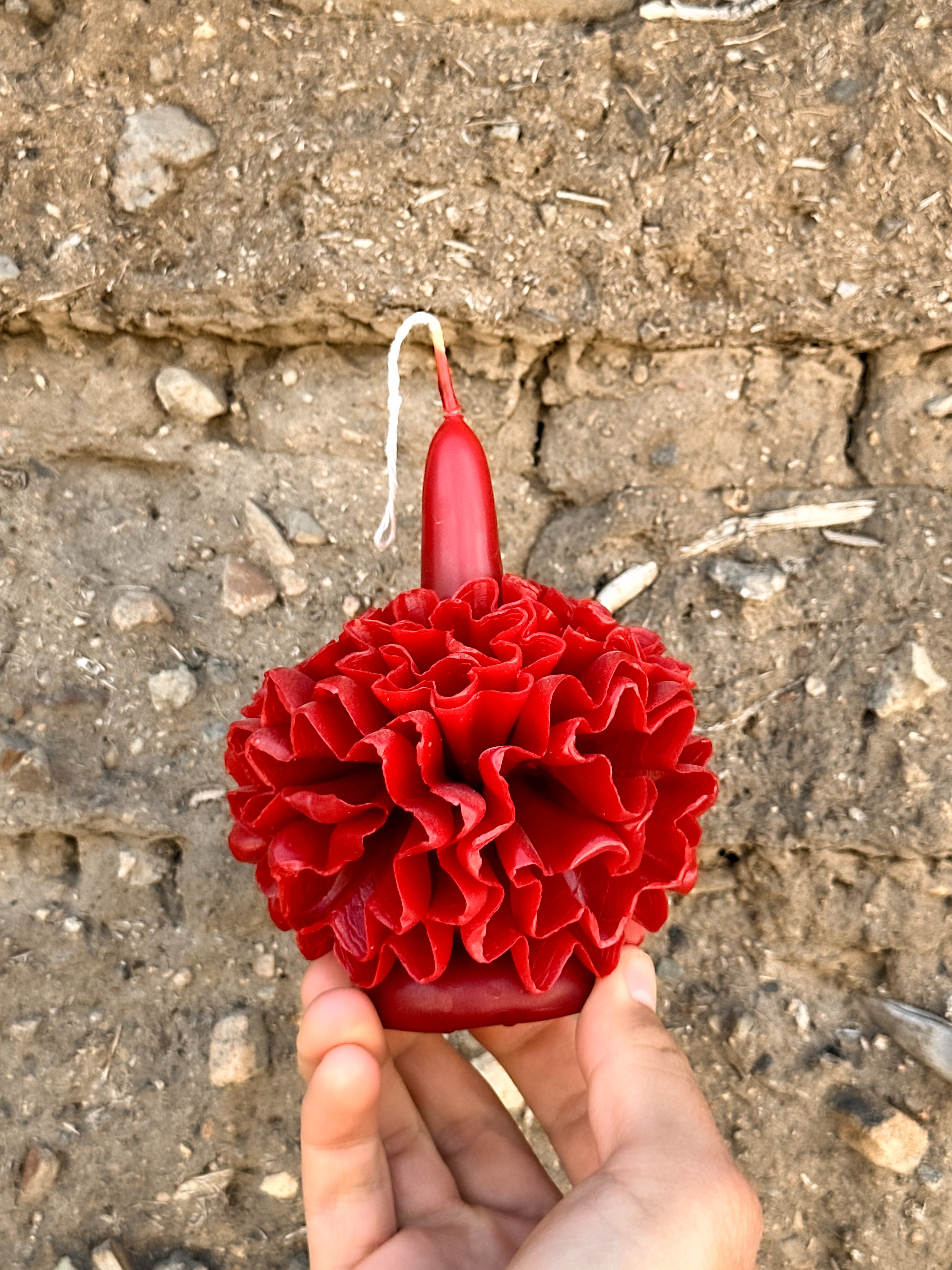 Vela floral de cera de abejas de Teotitlán Roja