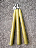 Juego de 3 velas de cera de abeja Verde Limón