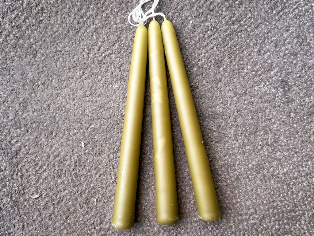 Juego de 3 velas de cera de abeja Verde Limón