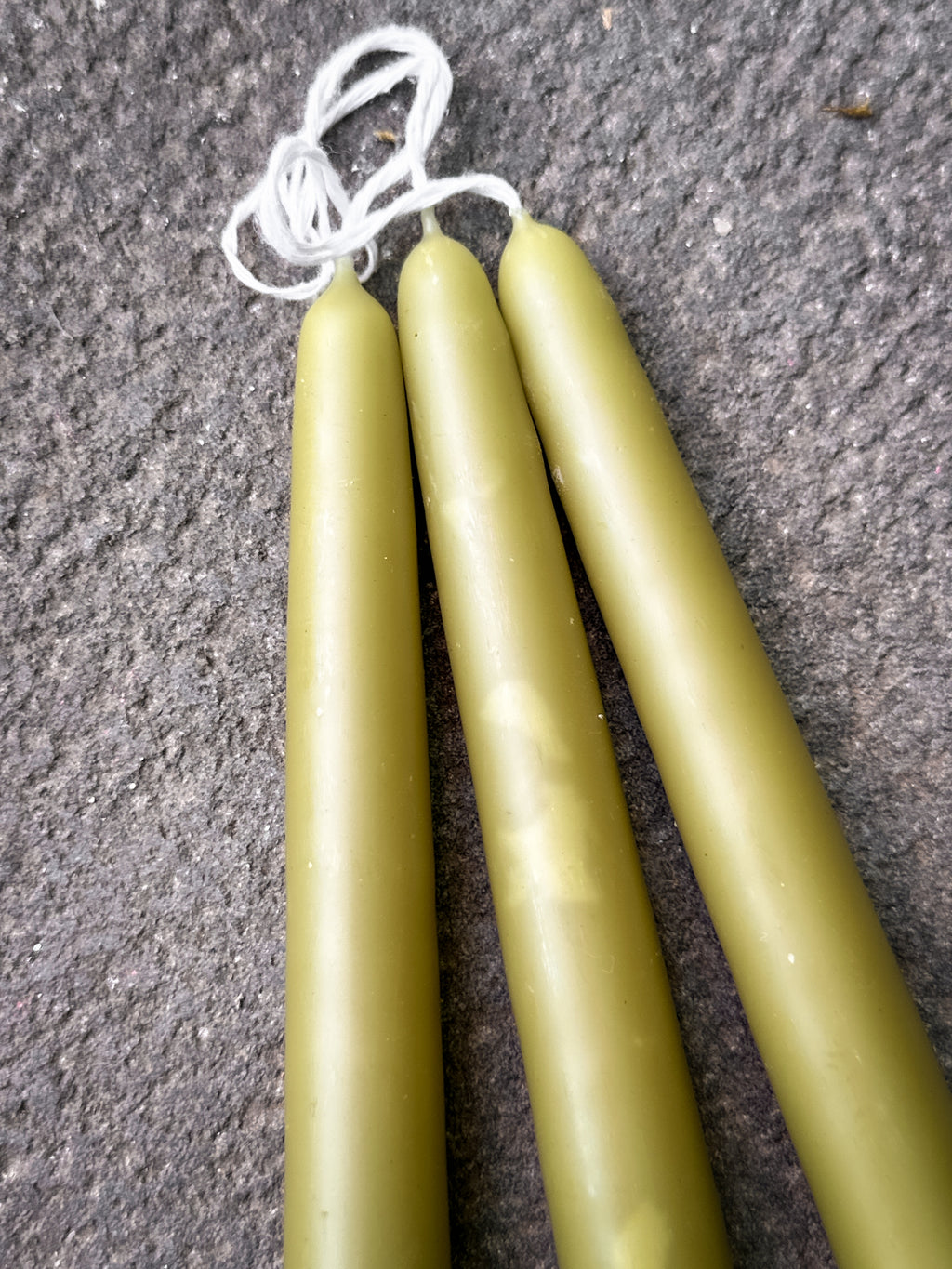Juego de 3 velas de cera de abeja Verde Limón
