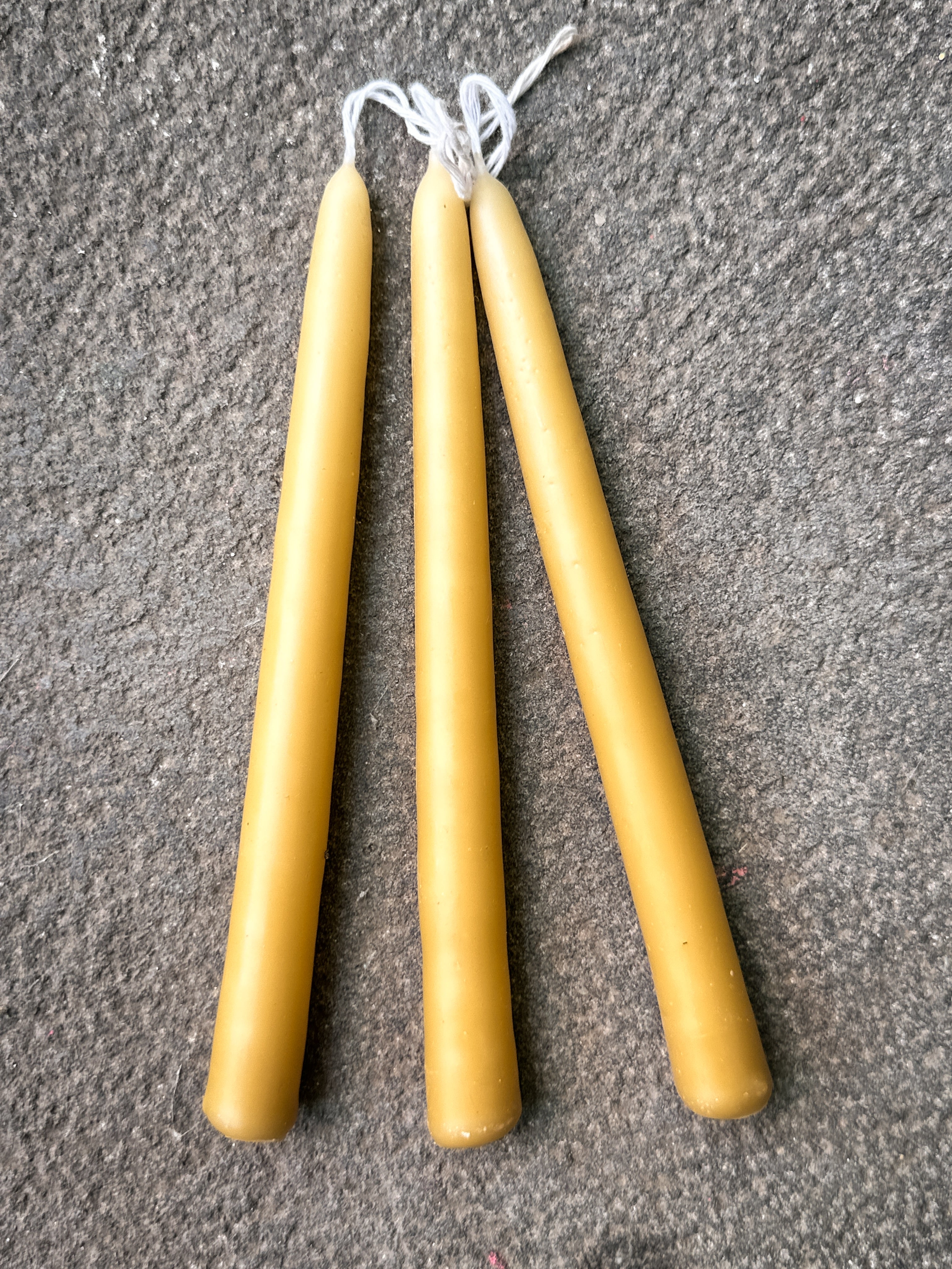 Juego de 3 velas de cera de abeja Amarillas Natural