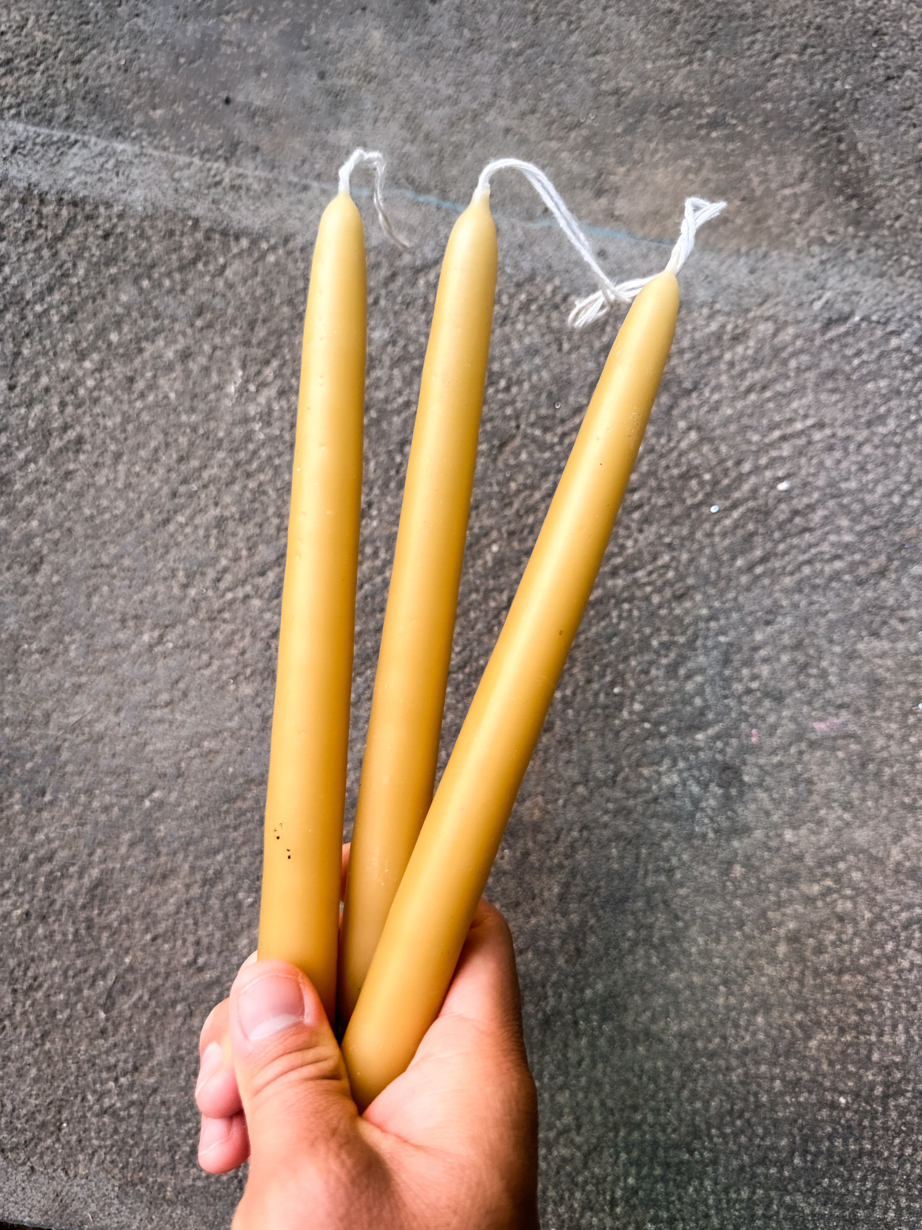 Juego de 3 velas de cera de abeja Amarillas Natural