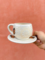 Juego de Taza con Plato Mariposa Monarca - PREVENTA (6 a 12 SEMANAS)