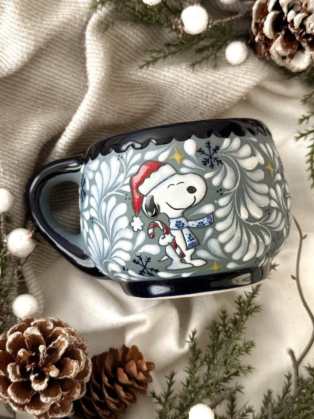 "Blanca Navidad Snoopy" Set de 2 Tazas PREVENTA (ENVÍOS 5 DIC)