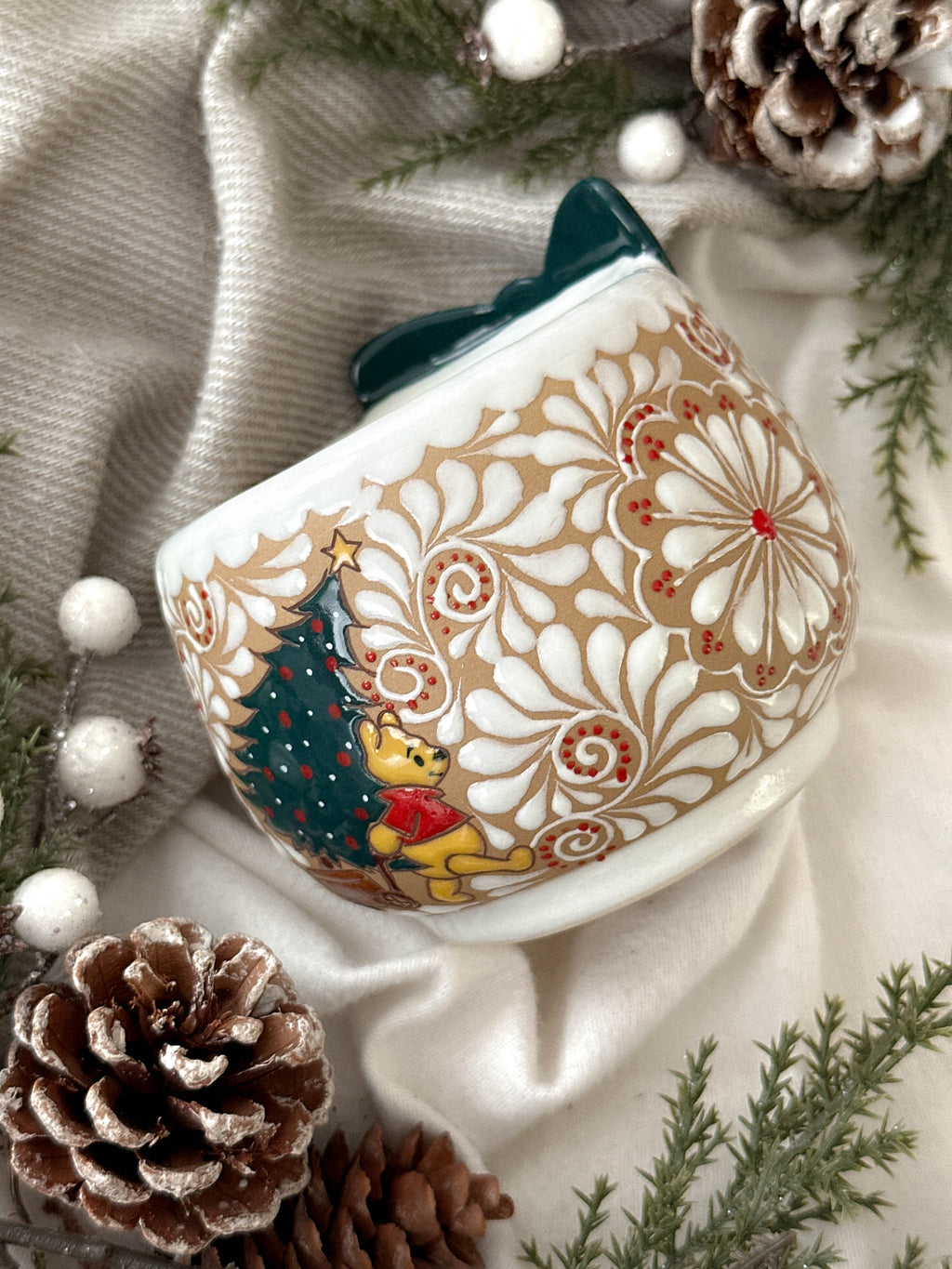 "Navidad Pooh" Set de 2 Tazas PREVENTA (ENVÍOS 5 DIC)