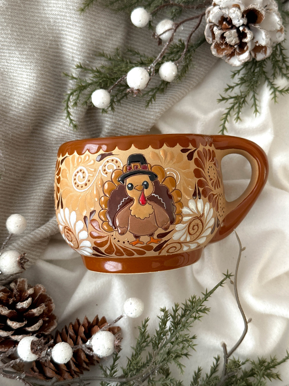 "Pavo Navideño" Set de 2 Tazas PREVENTA (ENVÍOS 5 DIC)