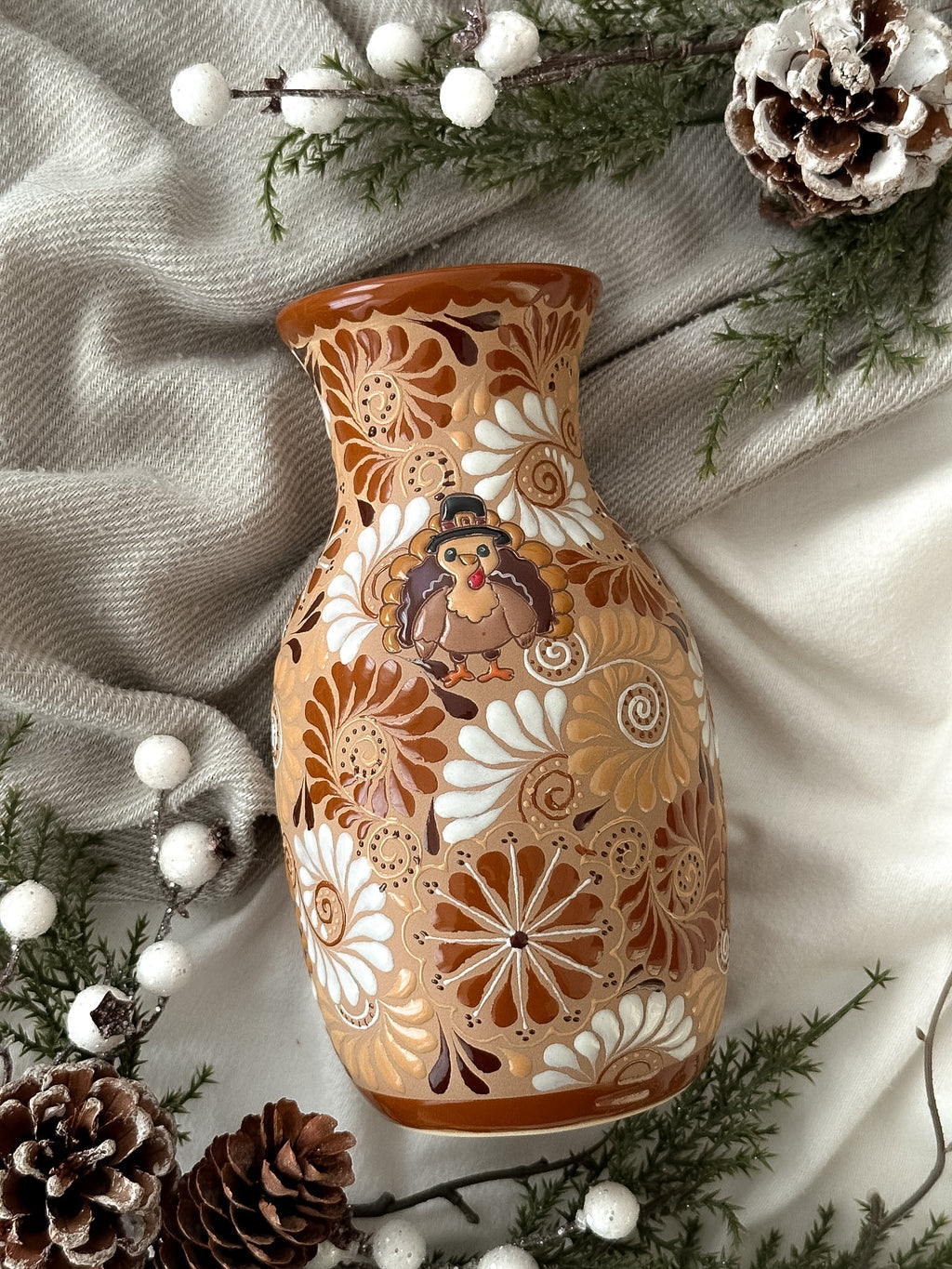 "Pavo Navideño" Florero PREVENTA (ENVÍOS 5 DIC)