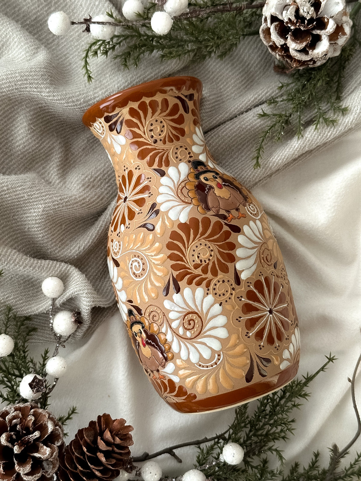 "Pavo Navideño" Florero PREVENTA (ENVÍOS 5 DIC)