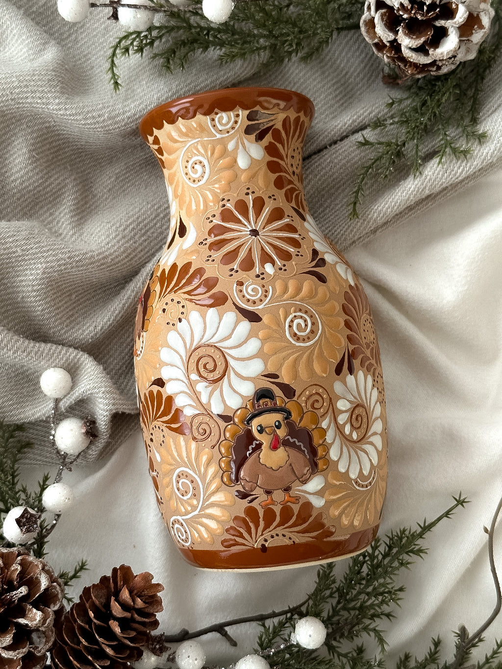 "Pavo Navideño" Florero PREVENTA (ENVÍOS 5 DIC)