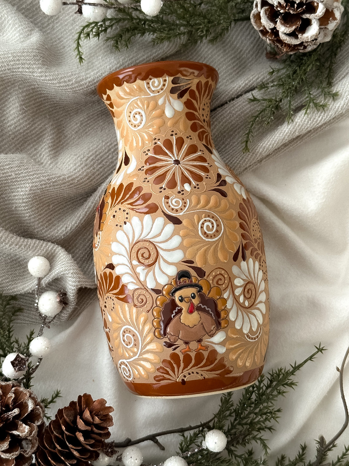 "Pavo Navideño" Florero PREVENTA (ENVÍOS 5 DIC)