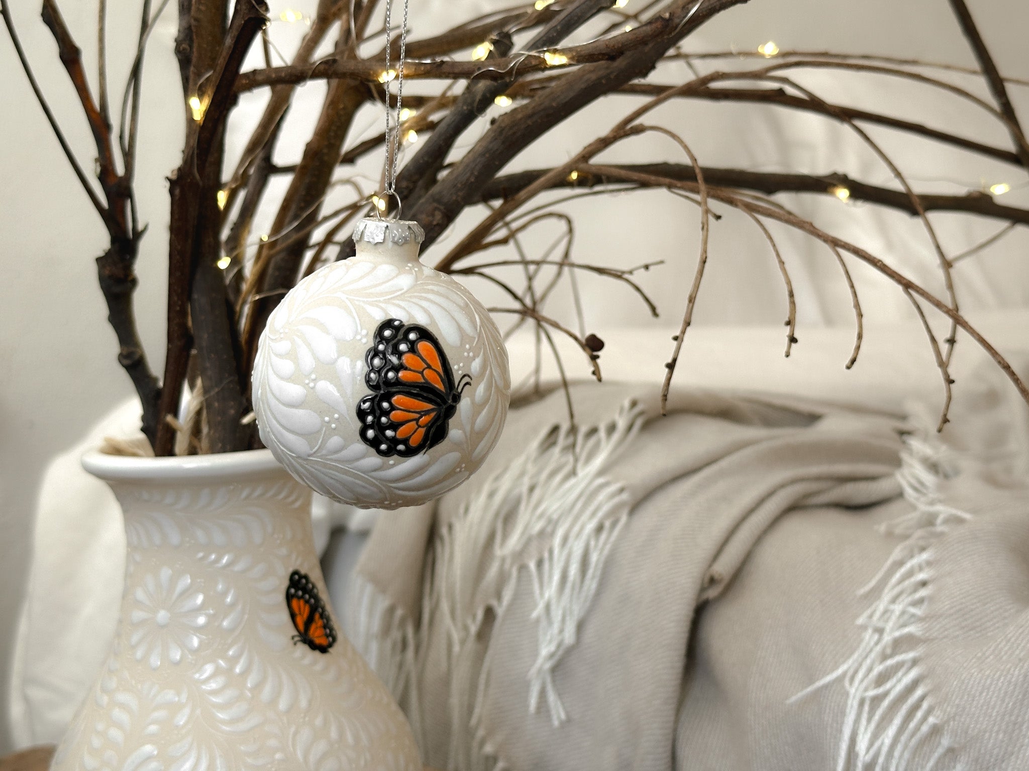 "Mariposa Monarca" Esfera de Navidad