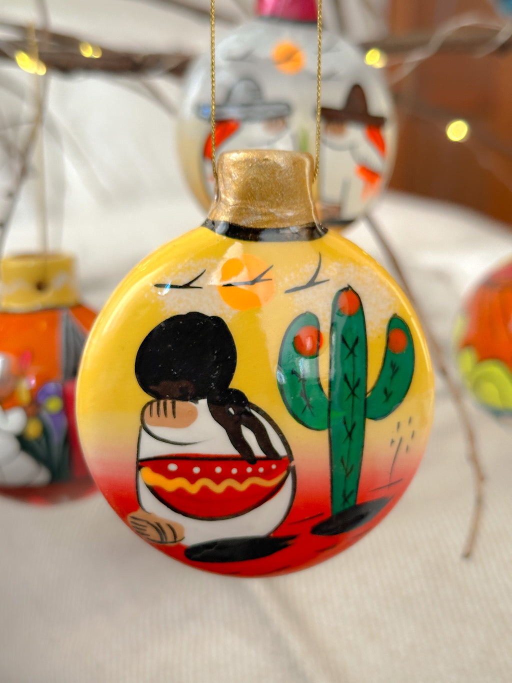 "Historias de México" Esfera de Navidad Plana PREVENTA (6 a 12 SEMANAS)