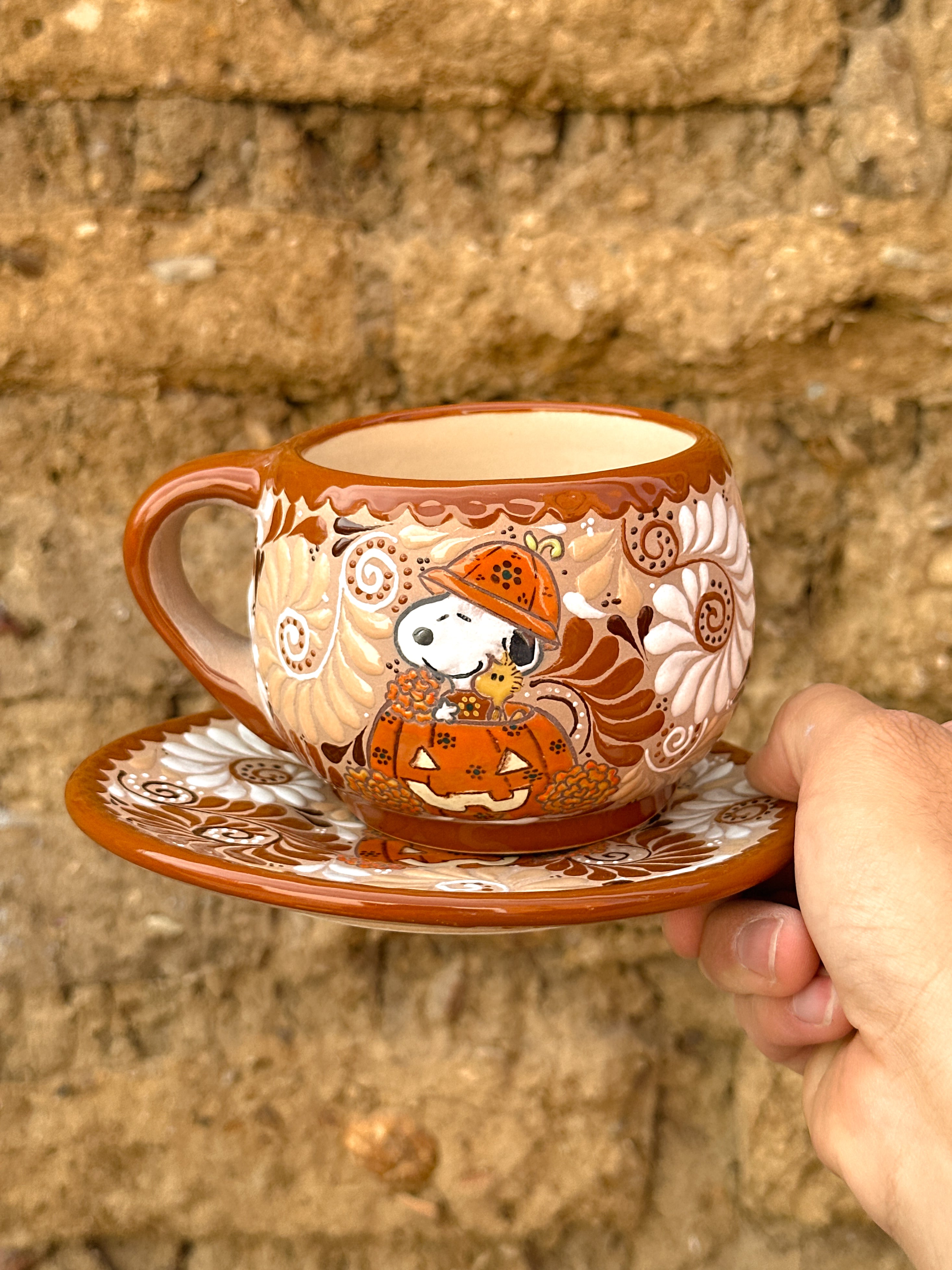 Juego de Taza con Plato Snoopy Calabaza - PREVENTA (6 a 12 SEMANAS)